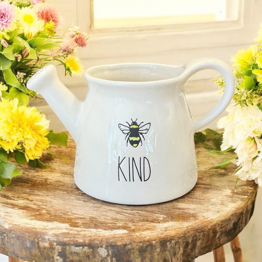 NEW Rae Dunn Super Cute ‘Bee Kind’ Ceramic Watering Can